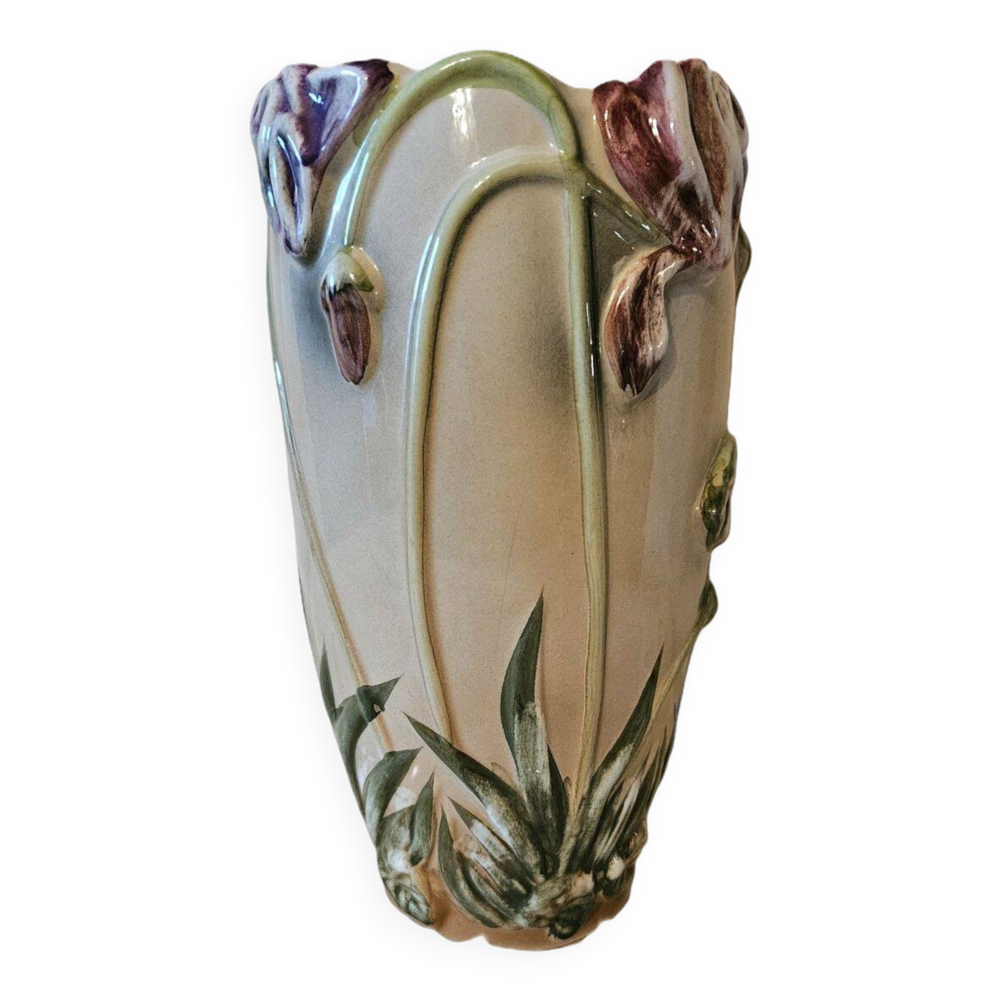 Art Nouveau Iris Vase Saint Clement Earthenware