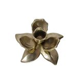 Vintage Brass Lotus Candlestick, 1970s