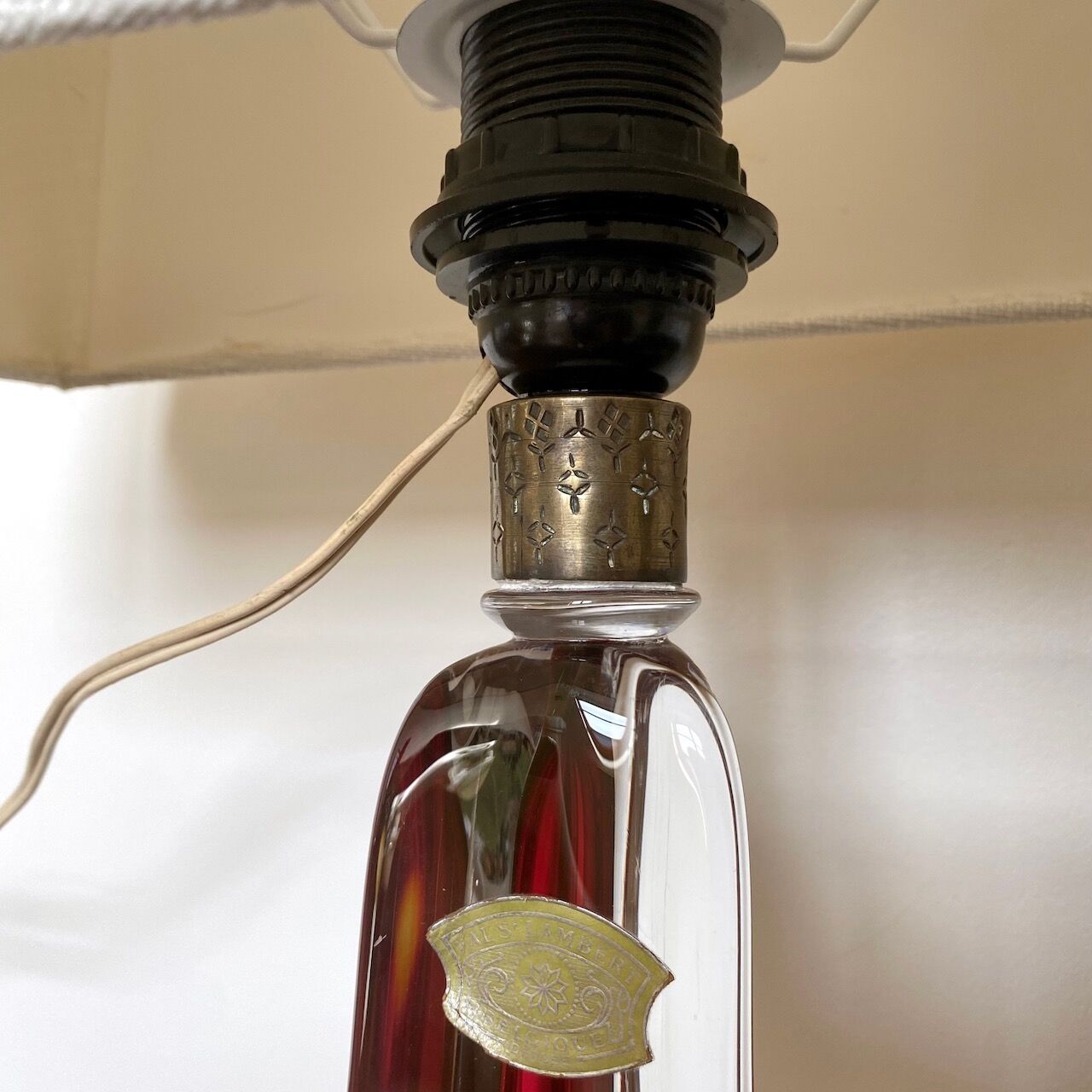 Red Val Saint Lambert lamp
