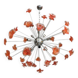 Red flowers Murano glass sputnik chandelier