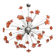 Red flowers Murano glass sputnik chandelier