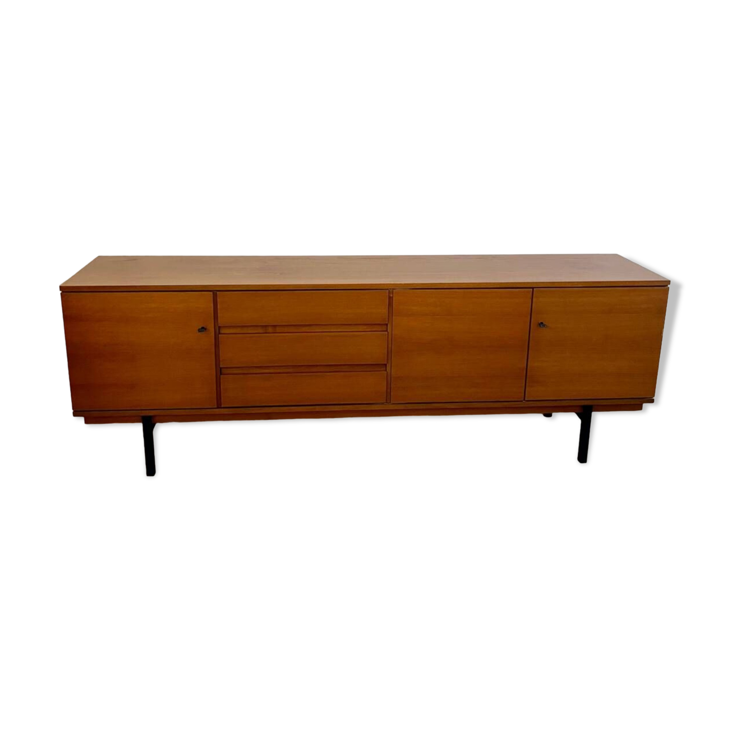 Ancienne enfilade vintage style scandinave design des années 60 bois pied métal
