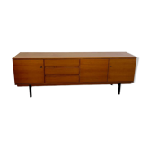Ancienne enfilade vintage style scandinave design des années 60 bois pied métal
