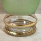 Green granite glass vase and vintage gilding 1950 art deco style