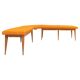 Corner sofa in blond wood and fabric Italy 1950s