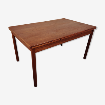 Scandinavian teak dining table with extension cords, Denmark 60s