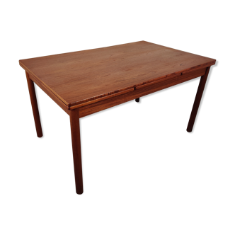 Scandinavian teak dining table with extension cords, Denmark 60s