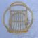 Table basse ronde en verre et rotin
