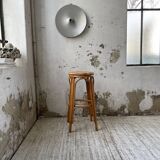 High stool in wicker and rattan