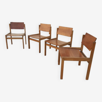 Série de 4 chaises modernistes 1970