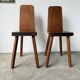 Paire de chaises brutaliste en chêne 1950