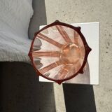 Large pink glass bud vase, H37 D18A