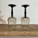 6 small luminarc smoked stemmed glasses