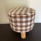 Children's pouf in Vichy chocolate fabric H28 X L 24