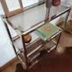 Bookcase furniture gilded and smoked glass vintage 70s Rochebobois