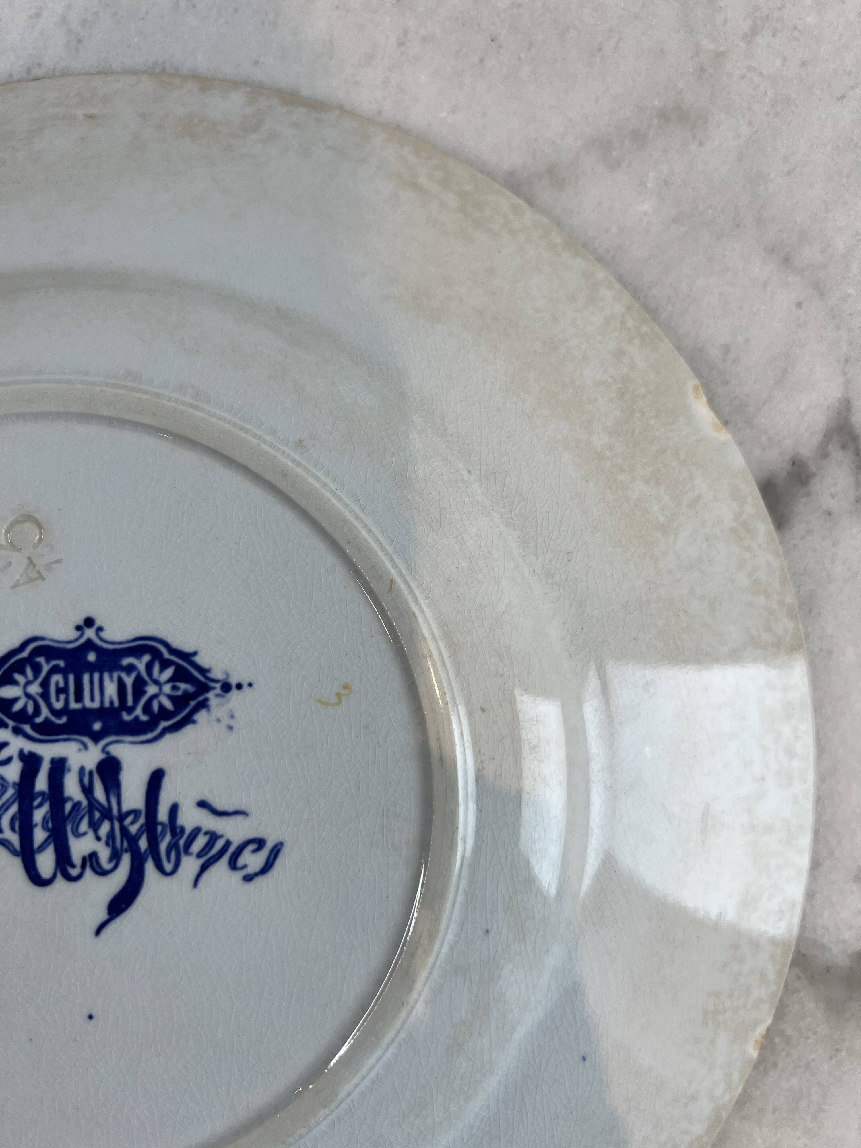 Flat plate ironstone Sarreguemines Cluny