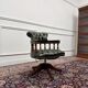 Chaise de bureau Chesterfield anglaise, chaise de capitaine, verte.