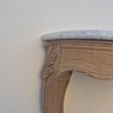 Louis XV curved console in solid oak, 18th century, decorated