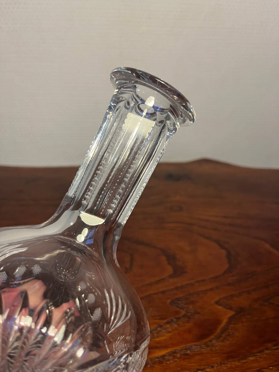 Baccarat-style cut crystal glass carafe