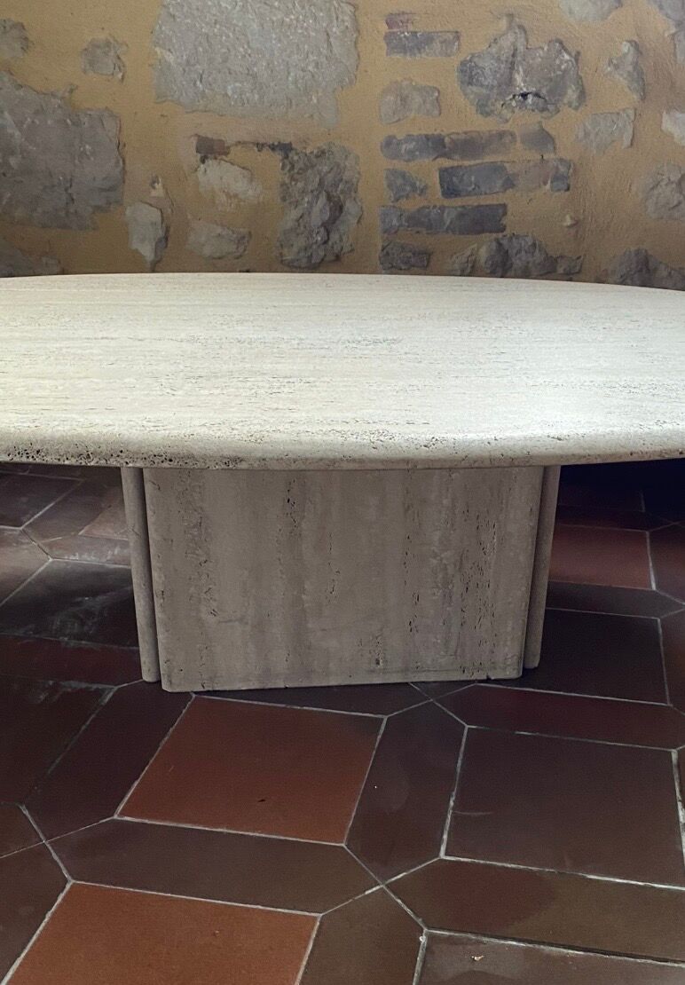 Travertine coffee table