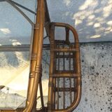 Bamboo serving trolley with wheels