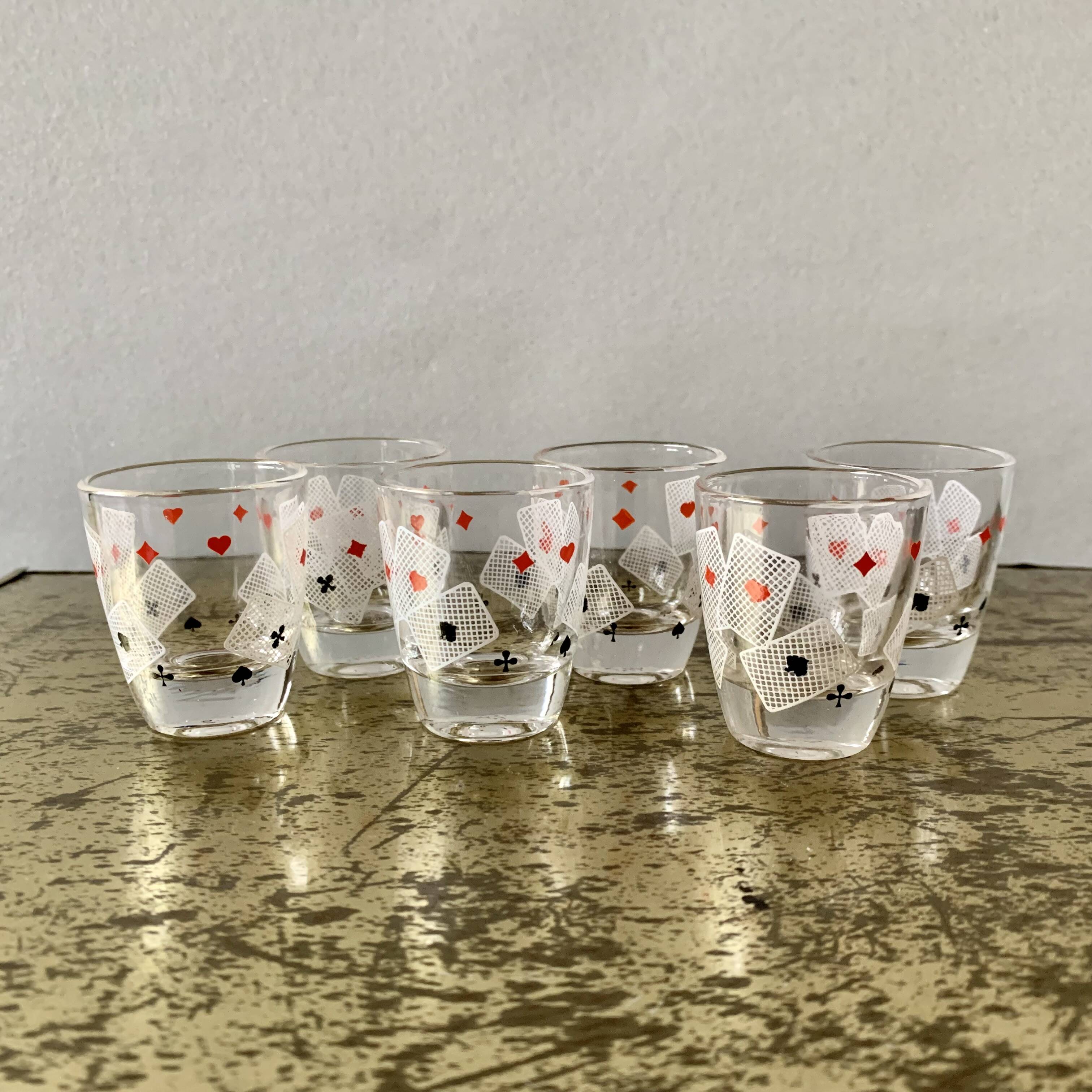 Vintage playing card liqueur set