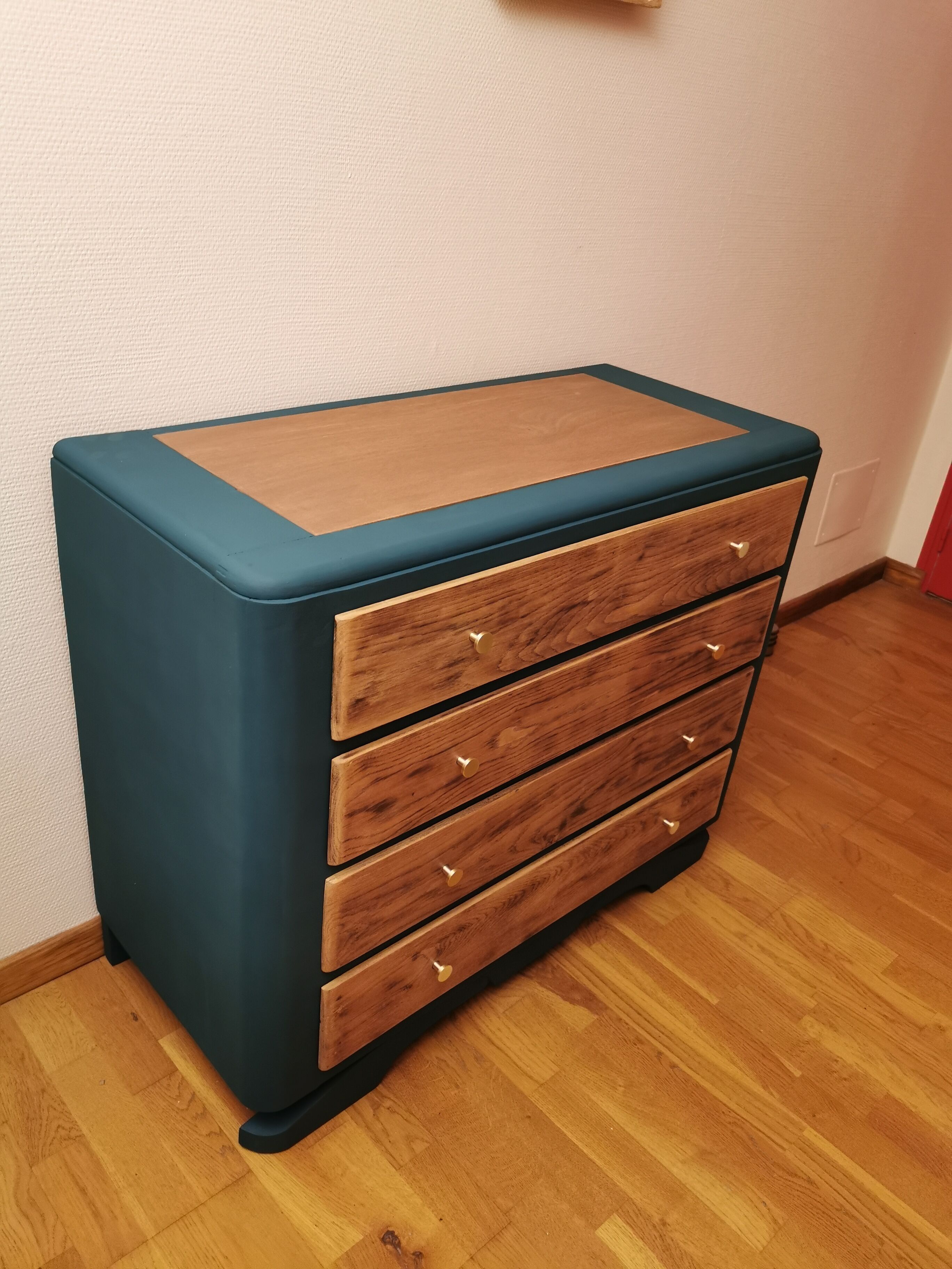Commode vintage relookée 4 tiroirs