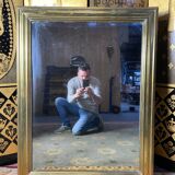 Miroir en laiton de bistrot