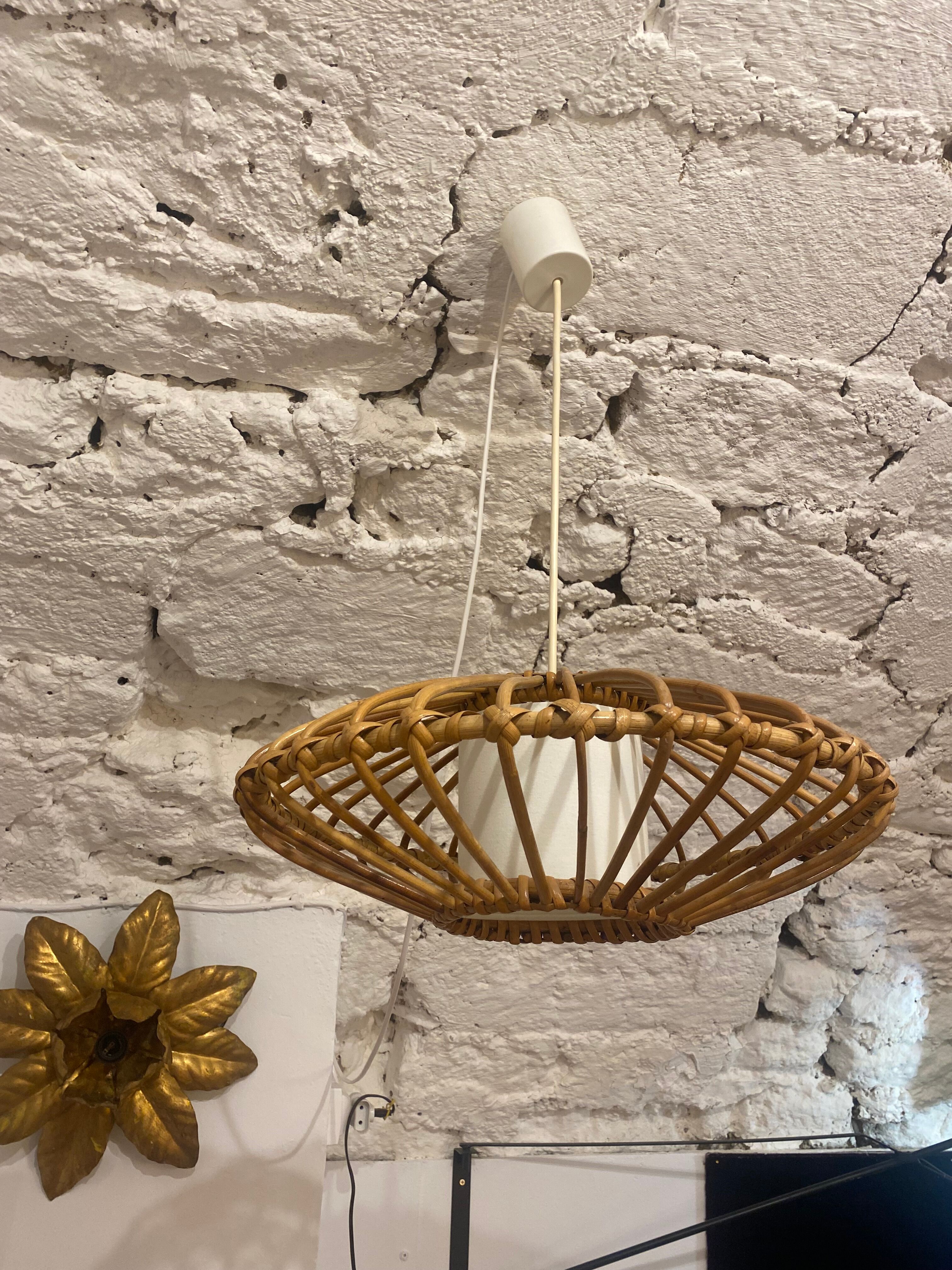 Vintage rattan pendant lamp