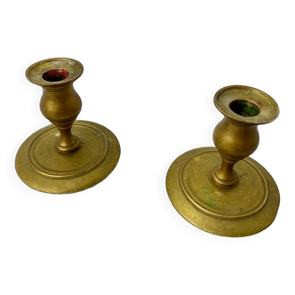 Old brass candlesticks