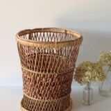 Wicker wastebasket