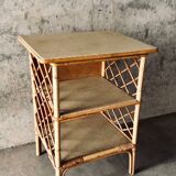 Rattan shelf on foot 1950/60