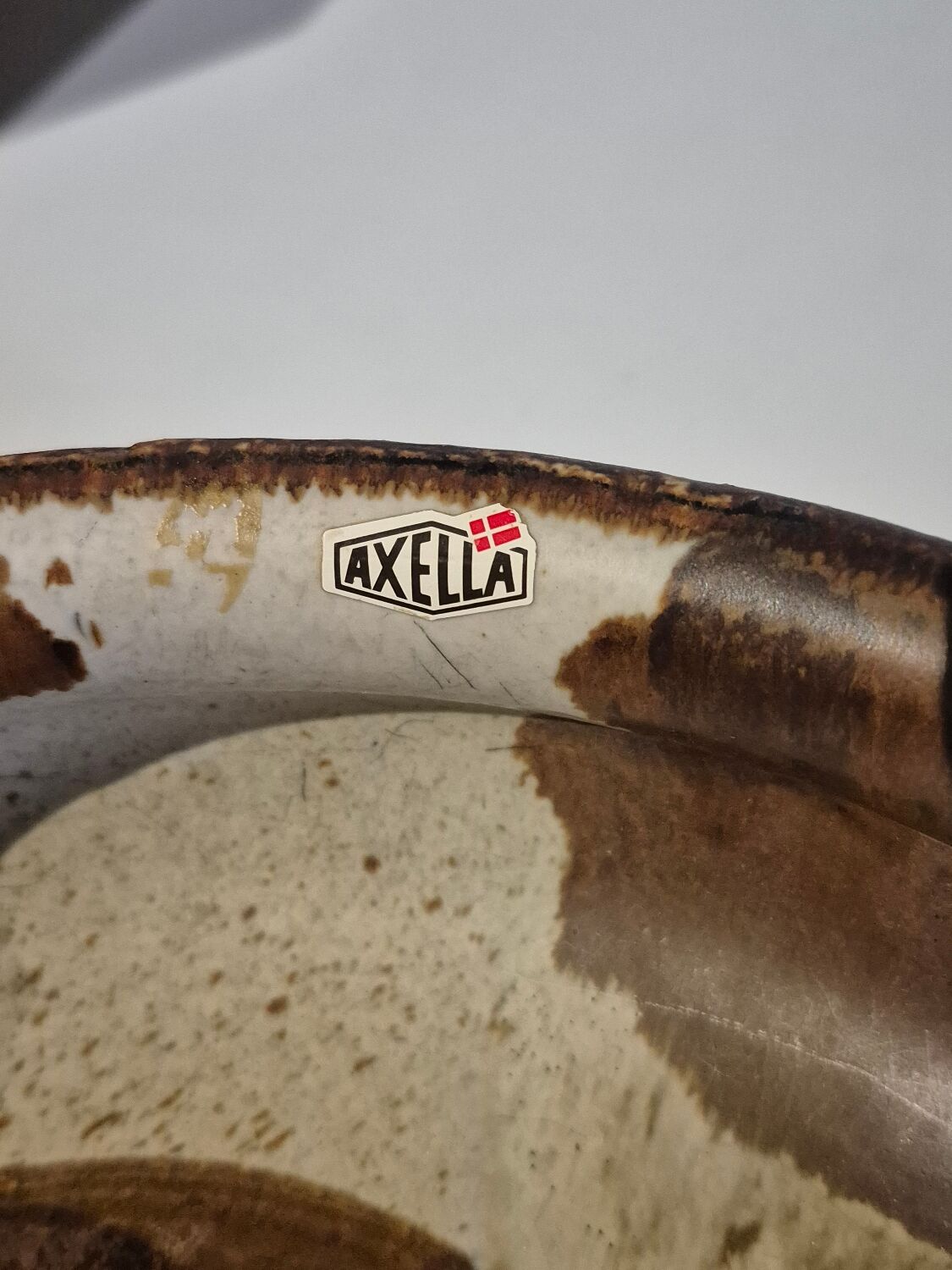 Bowl pottery Danish by Aksel Larsen for Axella 1970s