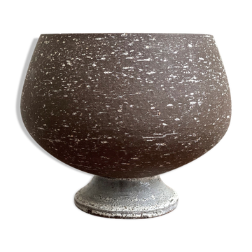 Vintage ceramic "birch bark" planter / flower pot, Chamotte