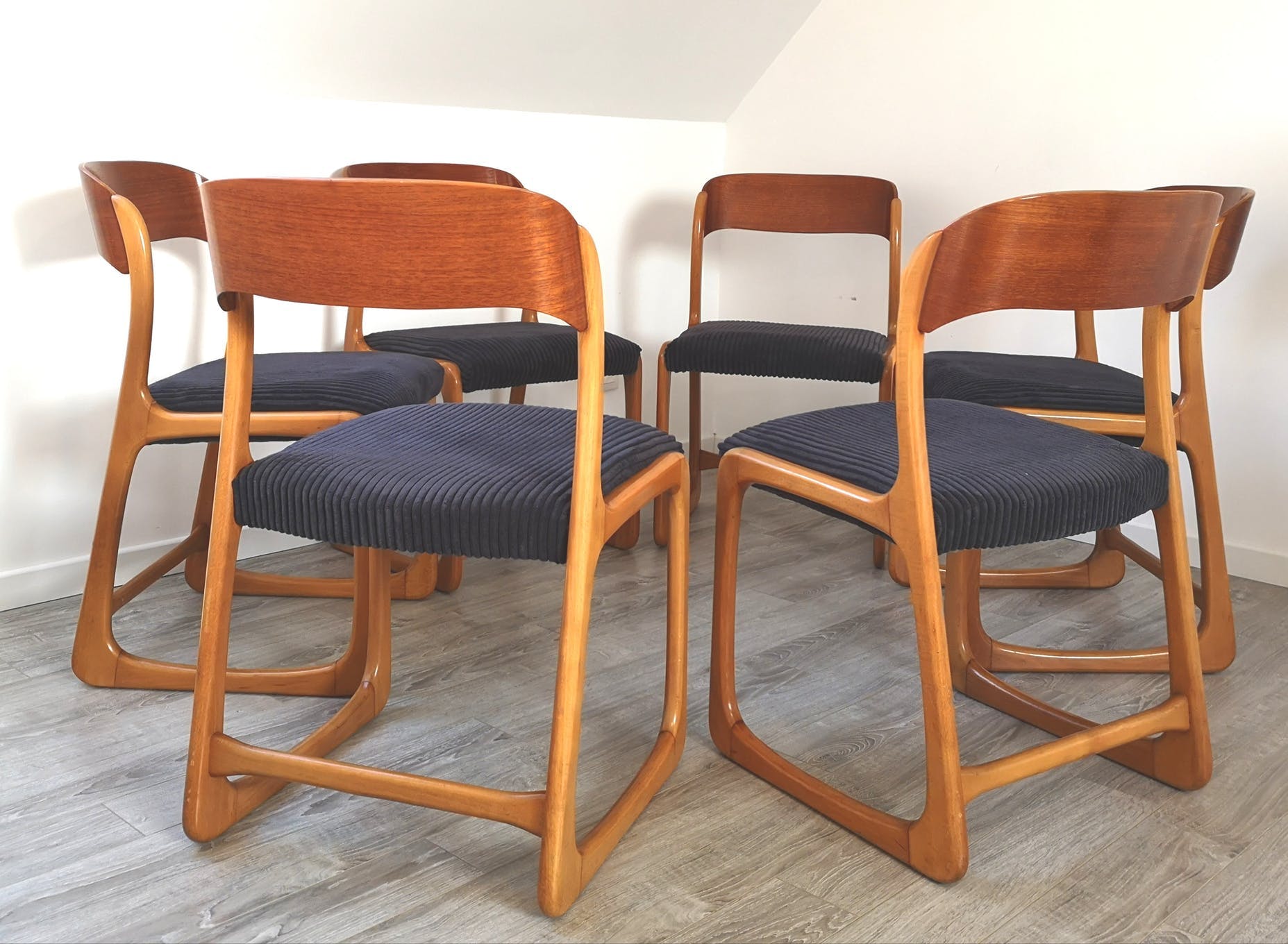 Set of 6 Baumann Sleigh chairs