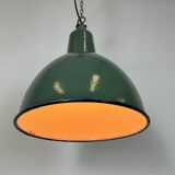 Industrial Green Enamel Factory Pendant Lamp, 1960s