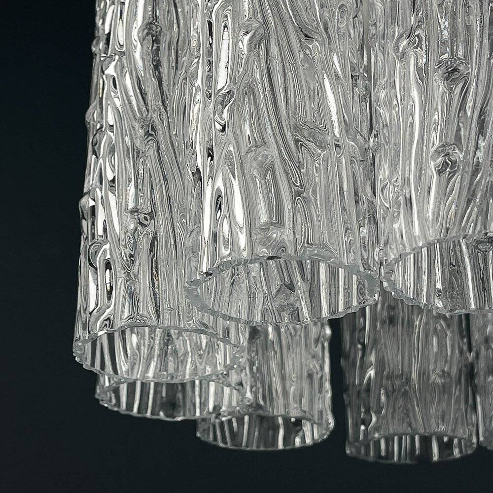 Mid-century Murano glass chandelier Tronchi by Toni Zuccheri for Venini, Italy, 1970s.