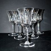 Set of 6 flared crystal wine glasses in Concorde Cerdagne style H15.2.