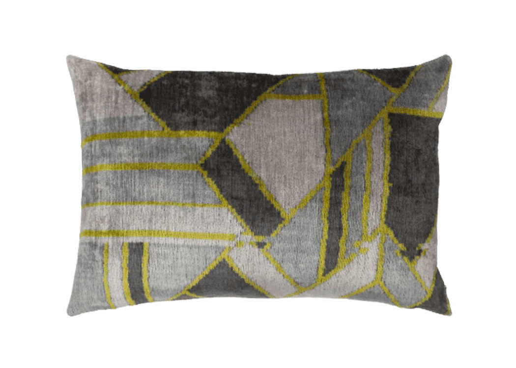 Ikat silk velvet cushion, 40x60