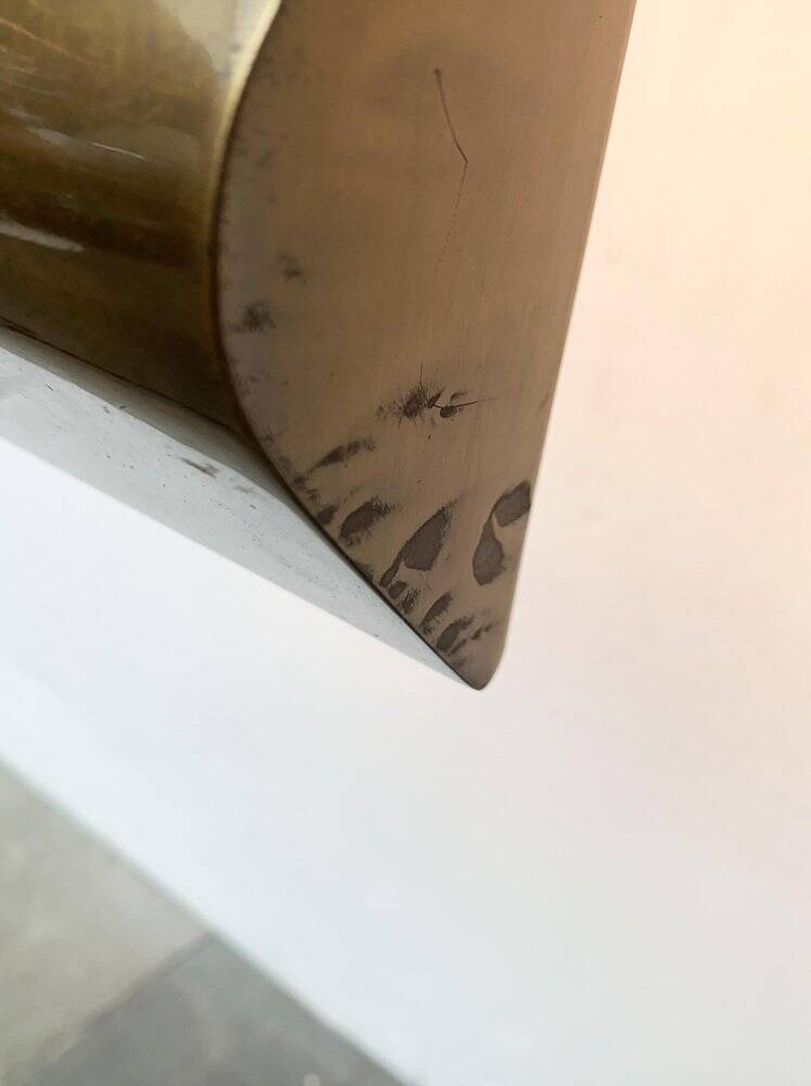 Vintage Hollywood Regency floor lamp in German brass by Florian Schulz.