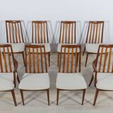 Mid-Century Teak and Fabric Dining Chairs by Leslie Dandy for G-Plan, 1960s, Set of 8