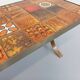 Vintage rectangular coffee table by Roche-Bobois in steel and ceramic.