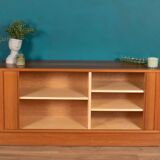 Buffet danois à porte tambour en teck rétro danois moderne Poul Hundevad (HU)