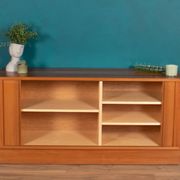Retro Danish Modern Poul Hundevad (HU) Teak Danish Tambour Door Sideboard