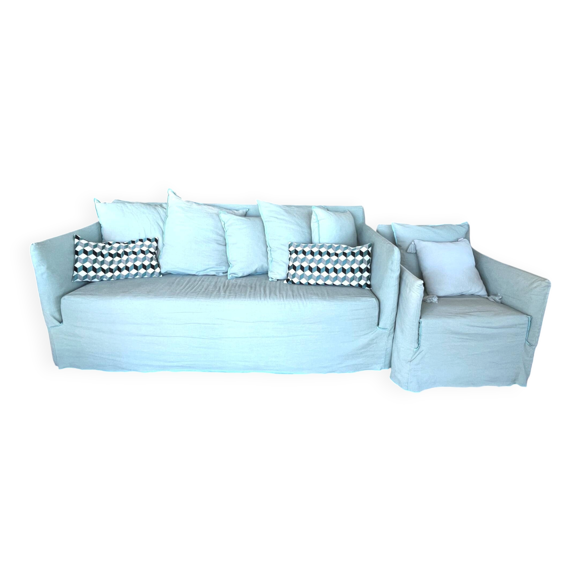 Gervasoni ghost sofa + covers + matching armchair