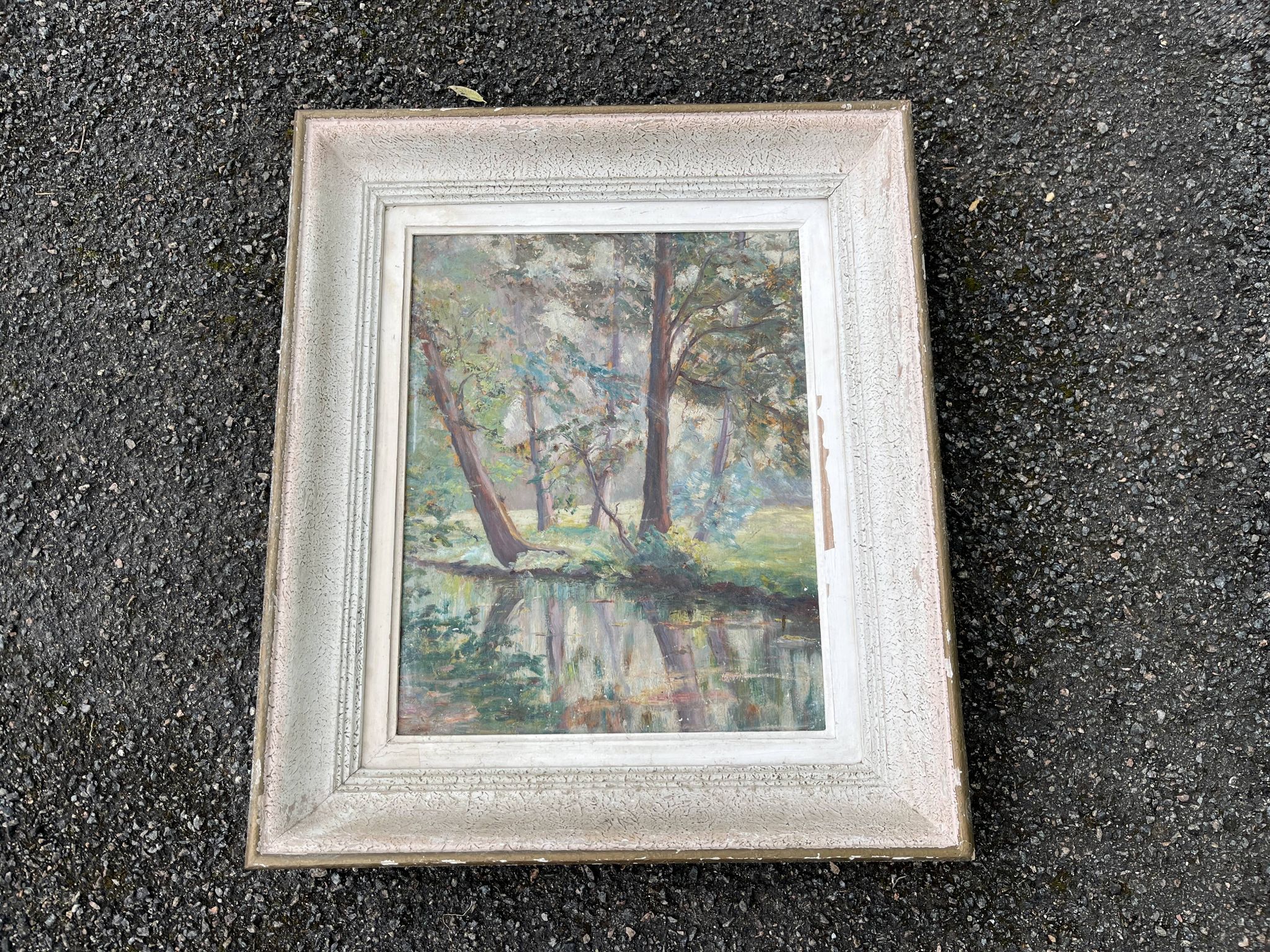 Rare antique double-sided painting – oil landscapes