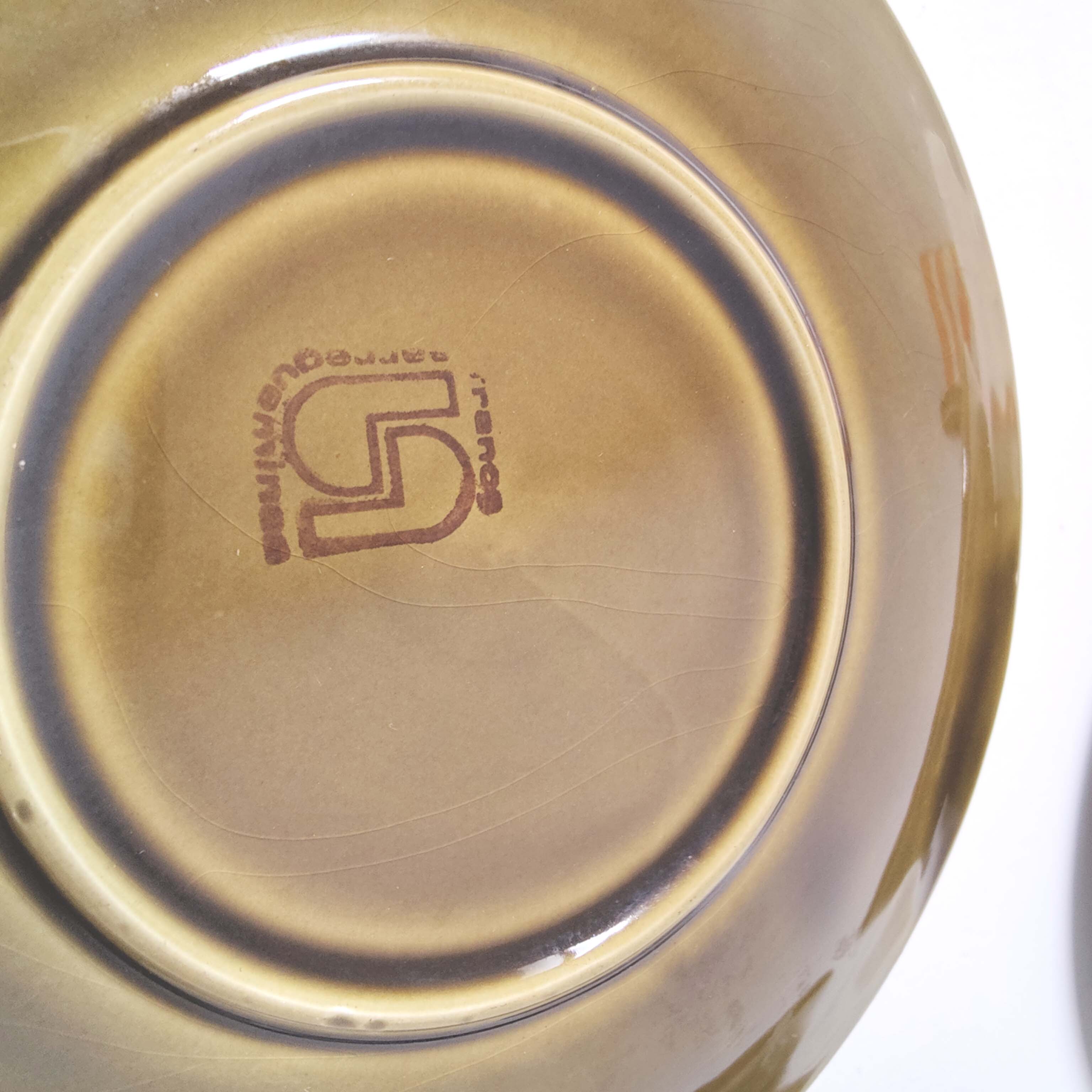 Lot 5 plates sarreguemines ceramic seventies