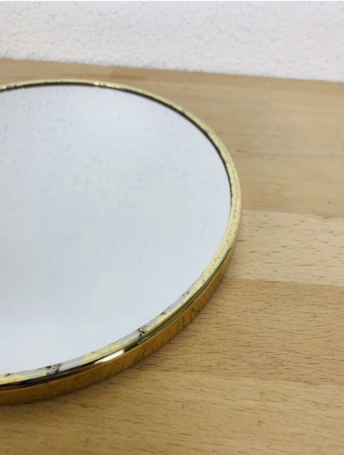 "Elite" double-sided gold-plated metal barber mirror