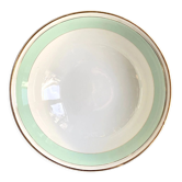 Luneville salad bowl in water-green and gilded opaque porcelain