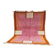 Grand tapis berbère rose 290x210 cm  épaisse Fait main – Style bohème chic